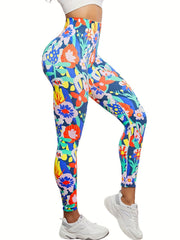 Print High Waist Tummy Control Fitness Pants Quick Dry Yoga Leggings