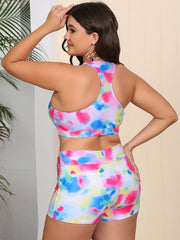 Tie Dye Tank Top & Shorts Bikini Set