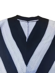 Colorblock Stripe Print V Neck Sweater