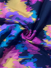 Tie Dye Lantern Sleeve V Neck Top