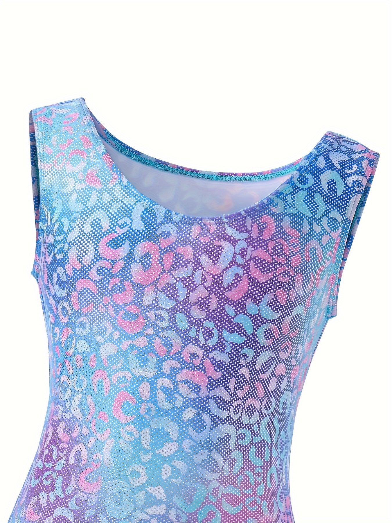 Leopard Print Gymnastics Suit Girls Dance Leotard