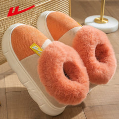 HUILI Men's Corduroy Platform Slippers