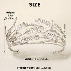 Golden Leaf Vintage Headband for Bridal Women with Rhinestone Accent