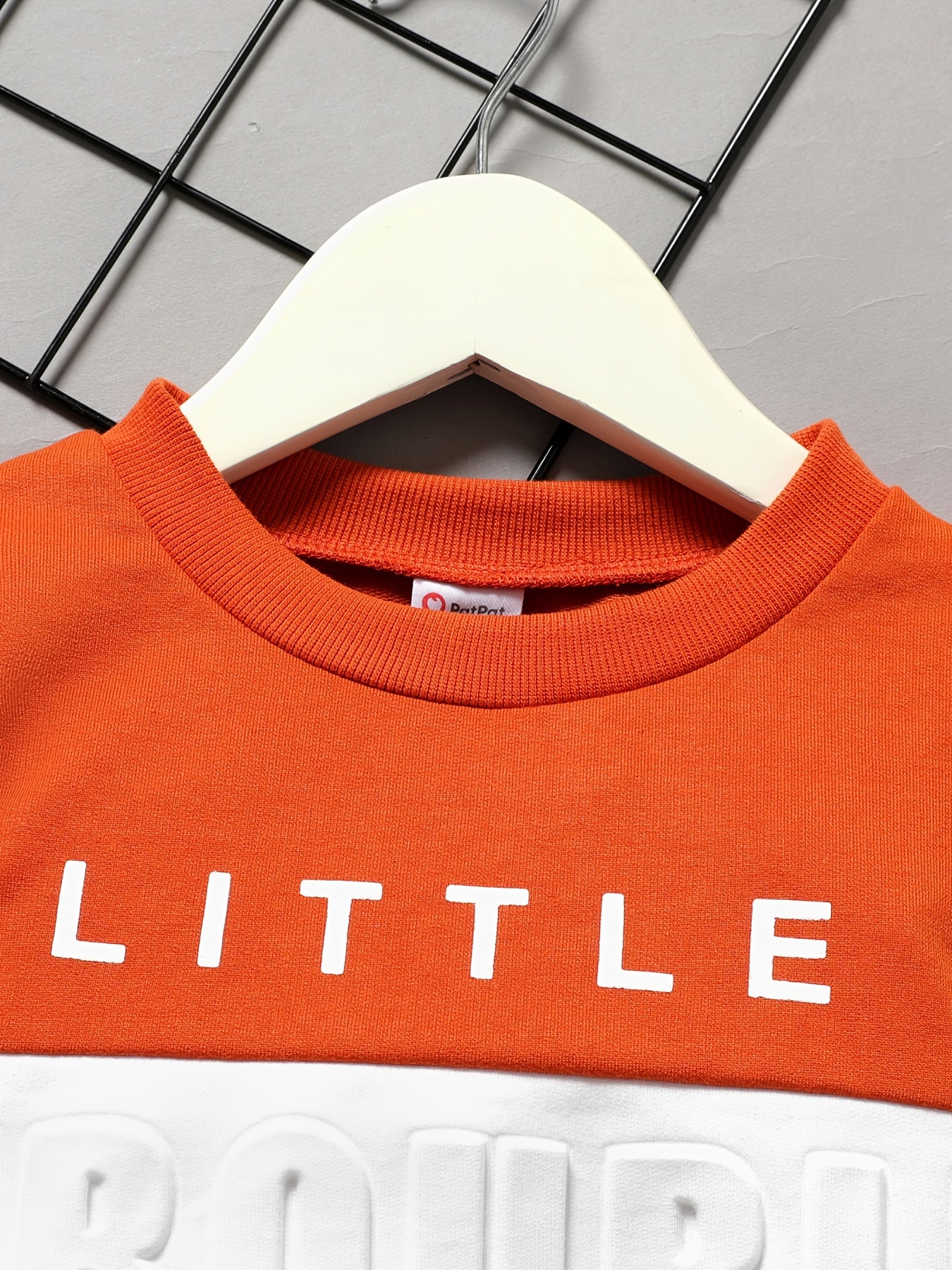 Boy 2pcs Sweatshirt & Pants LITTLE TROUBLE MAKER Print Crew Neck Long Sleeve