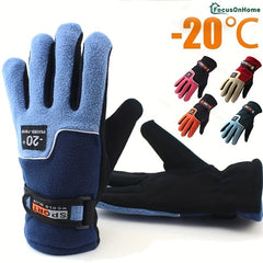 Retro Polar Fleece Full Finger Gloves