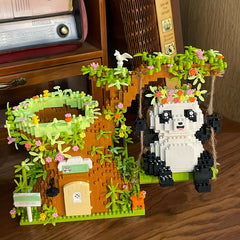 Panda Building Blocks Swing Pen Holder Puzzle Toy Gift