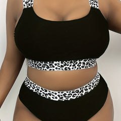 Leopard Cami Top & Panty Swimsuit Set