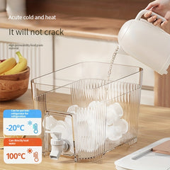 6L Plastic Drink Dispenser with Spigot and Lids for Fridge Parties