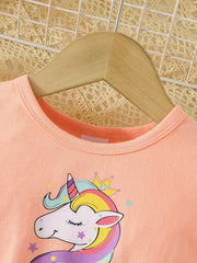 Toddler Girls Unicorn Graphic Mesh Princess Dress for Party