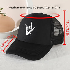 Children's Hand Pattern Mesh Baseball Cap