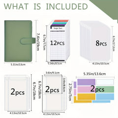 Budget Binder w/ Zipper Envelopes & Expense Sheets Money Organizer