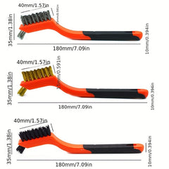 3pcs Wire Brush Set Rust Removal Stainless Steel Brass Nylon Brushes