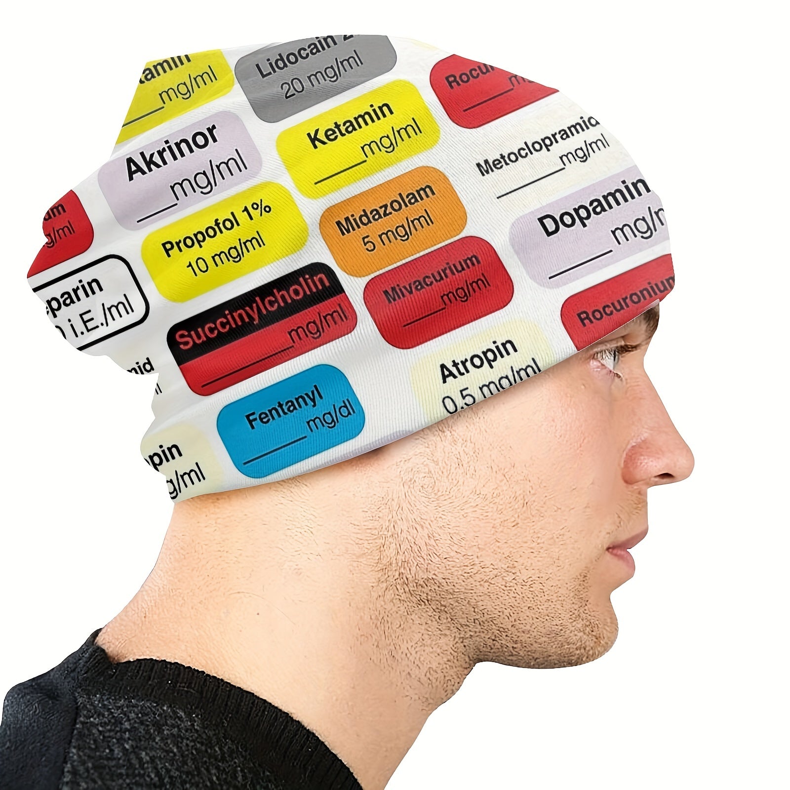Doctor Medical Hospital Skullies Beanies Cap Anesthesia Medication Hat