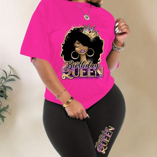 Women's Cartoon Print Crop Top & Shorts Set
