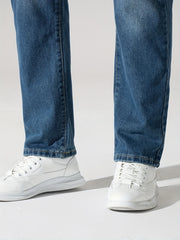 Mens Regular Washed Denim Pants Casual Street Style All Match Jeans
