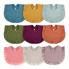 9pcs Baby Muslin Bibs Drool Bandana Soft Adjustable Bibs For Newborn