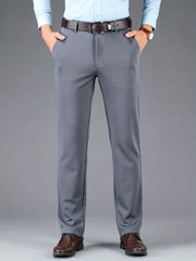 Men's Classic Solid Stretch Dress Pants for Business