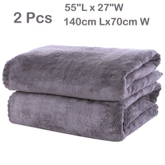 2pcs Bath Towel Set Coral Velvet Highly Absorbent Towels Solid Bath Sheet