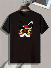 Dog Pattern Print Men's Comfy Sports T shirt Graphic Tee
