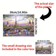 1000pcs Mini Jigsaw Puzzle with Bridge and Wildflower