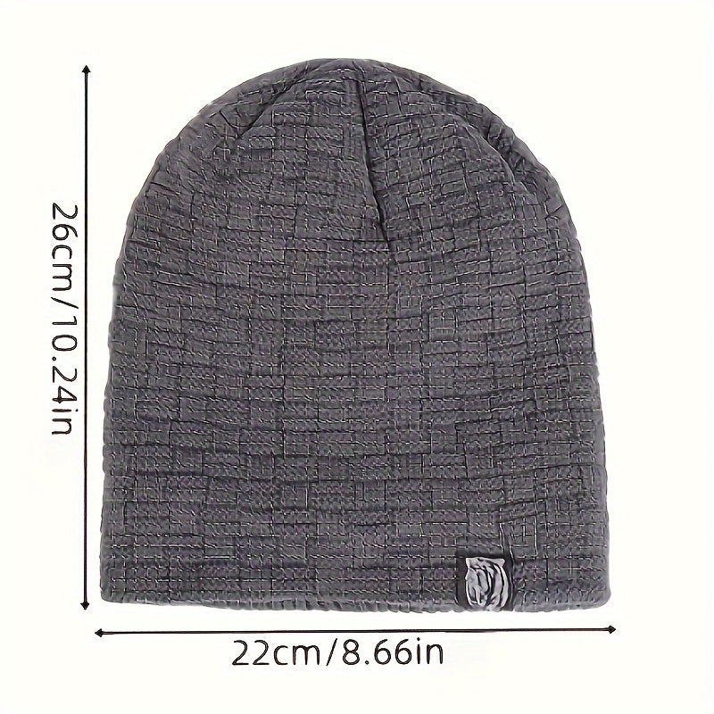 Men's Fleece-Lined Knitted Cap for Autumn/Winter