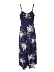 Boho Floral Spaghetti Jumpsuit With Overskirts