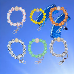 Sports Beaded Keychain Bracelet Baseball Volleyball Basketball Soccer Ten