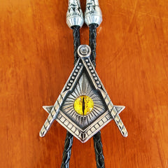 Egyptian Pyramid Skull Bolo Tie Rope Collar Titanium Steel