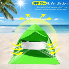 Portable Beach Tent UPF 50 UV Protection Lightweight Canopy