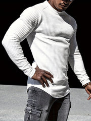 Men's Casual Round Neck Long Sleeve T-Shirt Pullover Top