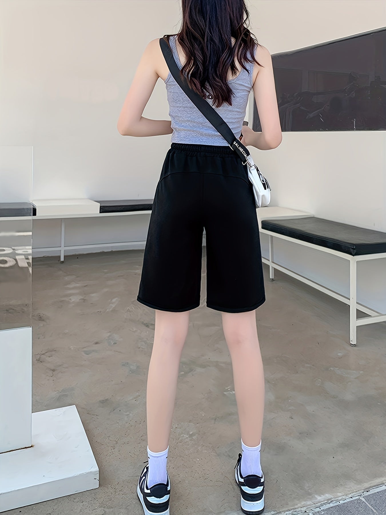 High Waist Drawstring Workout Shorts for Women