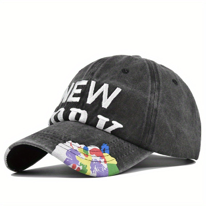 YORK Retro 3D Embroidered Baseball Cap Patch Duck Tongue Cap