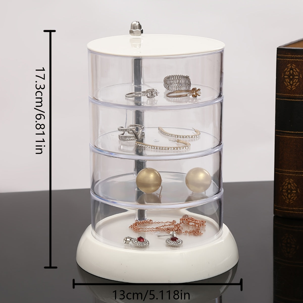 Transparent Rotating Jewelry Storage Box