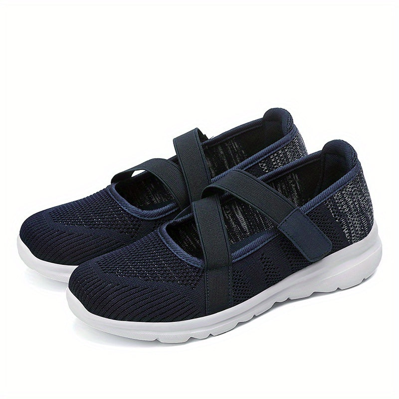 Women's Breathable Mesh Sneakers Casual Hook & Loop Outdoor Shoes Lightweight