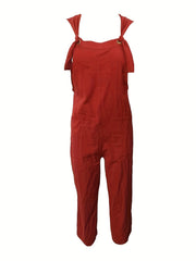 Backless Overall Jumpsuit Solid Wide Leg Jumpsuit