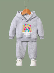 Girls Rainbow Hooded Sweatshirt & Sweatpants Set