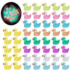 50pcs Mini Resin Ducks Glow In The Dark Luminous Colorful Duck
