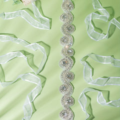 Rhinestone Mesh Ribbon Belt Bridal Wedding Belt