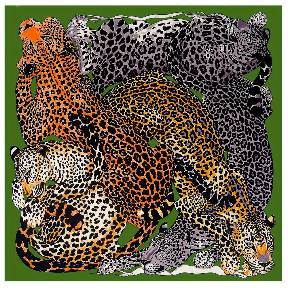 Leopard Bandana Silk Tube Top Casual Shawl Scarf Wrap Head Wrap
