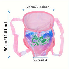 Unicorn Doll Backpack Durable Polyester for 17-18 Inch Dolls Pink & Violet