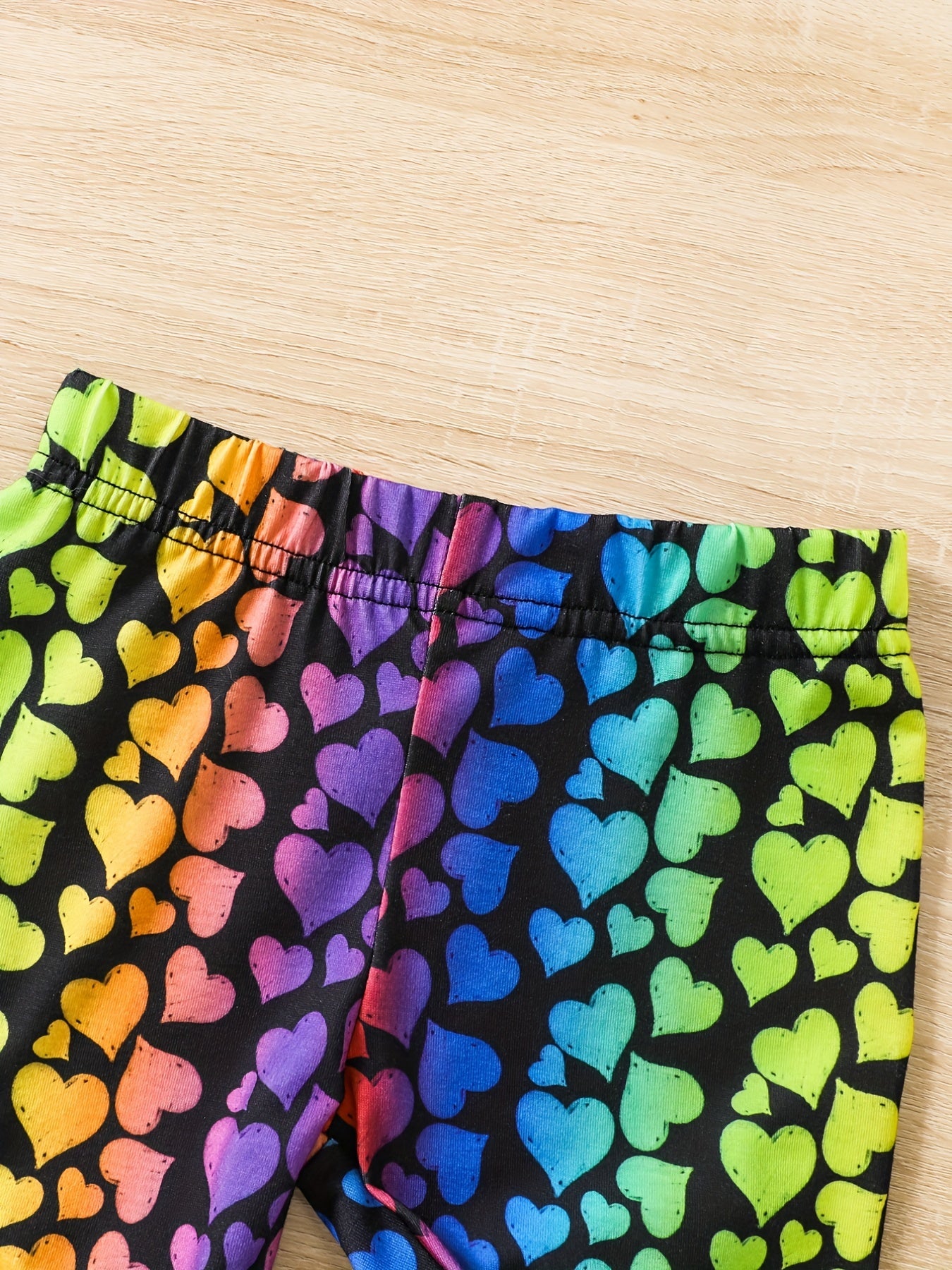 Toddler Girls Colorful Heart Graphic Elastic Waist Biker Shorts