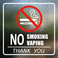 4 Pack No Smoking No Vaping Sign 15 24cmX 15 No Smoking Window Sticker Vinyl