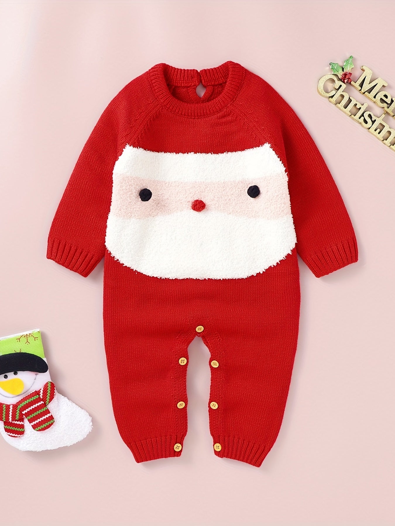 Christmas Knitted Sweater Romper for Baby Onesie
