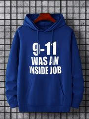 Men's Letter Print Hoodie Drawstring Hooded Sweatshirt