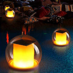 LED Solar Floating Light Waterproof Outdoor Remote Control Flame Light