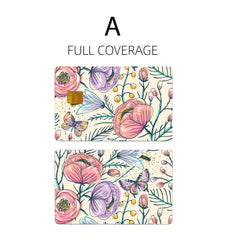 2pcs Hand painted Style Flower Insect Pattern Anti scratch Sticker