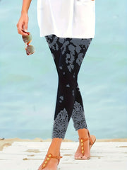 Floral Print High Rise Plus Leggings