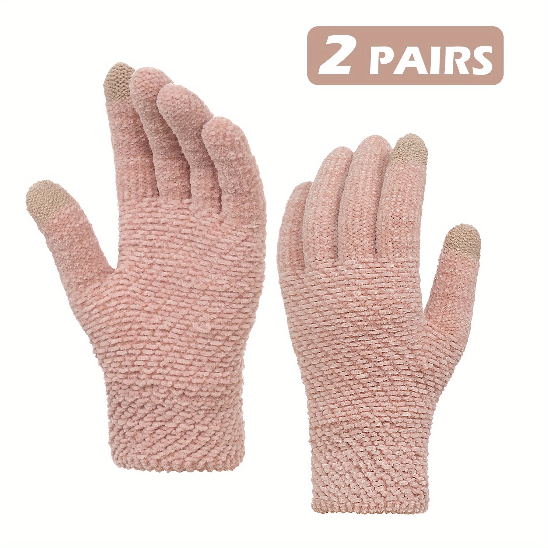 Chenille Touch Screen Winter Gloves for Men and Women