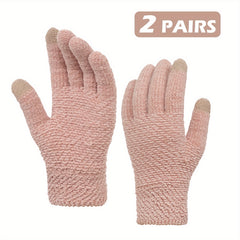 Chenille Touch Screen Winter Gloves for Men and Women
