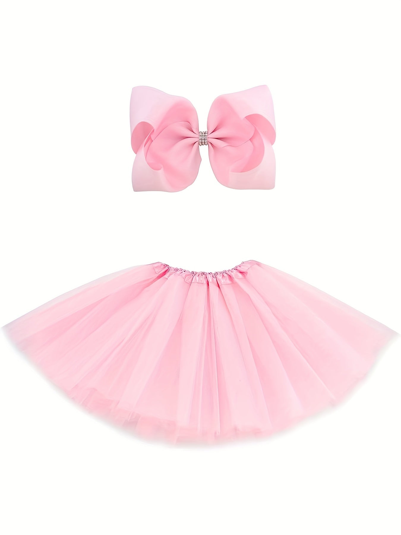 Girls Tulle Tutu Skirt & Bow Headdress Ballet Dressing Up Kid Tutu Skirt